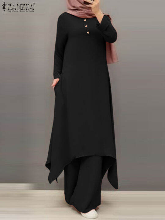 abayas-สำหรับผู้หญิงกางเกงลำลองชุด-zanzea-มุสลิมเสื้อสูทตุรกี-abaya-แฟชั่นฮิญาบสูทเสื้อแขนยาว-isamic-เสื้อผ้า