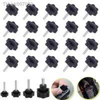 ❈﹊☊  10pcs M5 M6 M8  Plastic Handle Screw Plum Hand Tighten Screw Star-Shaped Tightening Nuts Bakelite Carbon Steel Knob