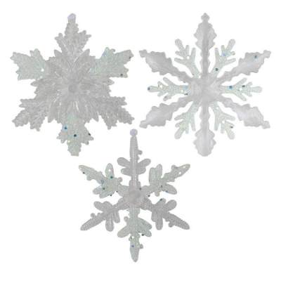 2D Acrylic Snowflake Ornaments Christmas Snowflakes Decorations Winter Christmas Tree Hanging Ornaments 2D Acrylic Christmas Winter DIY Decoration 1 Piece adaptable