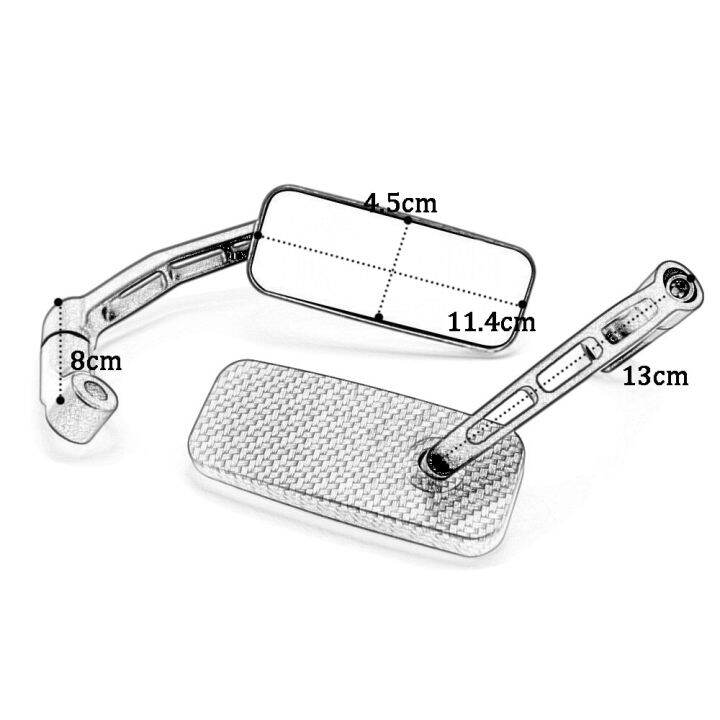 กระจกมองข้างรถจักรยานยนต์ขนาด8มม-10มม-อเนกประสงค์อุปกรณ์เสริมมอเตอร์ไฟเบอร์คาร์บอนไฟเบอร์กระจกพวงมาลัยสำหรับมอเตอร์สกู๊ตเตอร์