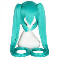 คลิปปากเสือหางม้าคู่อะนิเมะ cosplay Hatsune Miku cos วิกผม 120cm Hatsune Miku วิกผมสีน้ำเงิน