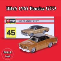 Bburago 1:64 Mini Car Model  BB45 1965 Pontiac GTO Scale Metal Diecast Miniature Art Replica Vehicle Collection Toy Die-Cast Vehicles