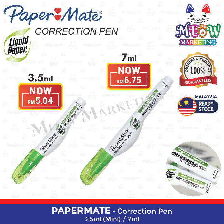 Papermate Liquid Paper / Correction Pen 3.5ml / 7ml Lazada