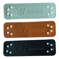 10pcs Hand Made Leather Tags For Clothing Diy Accessories For Gift Handcraft Leather Label For Handmade Clothes Labels With Logo Stickers Labels