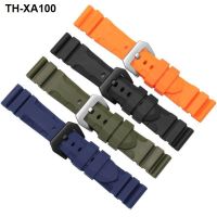 rubber mens and womens watch strap suitable for military green black 22 26MM pin buckle silicone