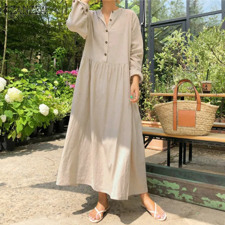 linen caftan maxi dress