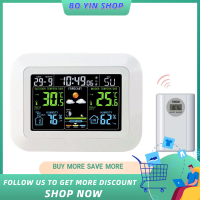 BO YIN Multifunctional Home/office Weather Station สีดิจิตอลนาฬิกากลางแจ้งและในร่มอุณหภูมิ Tester Hygrometer พยากรณ์อากาศนาฬิกาตาราง