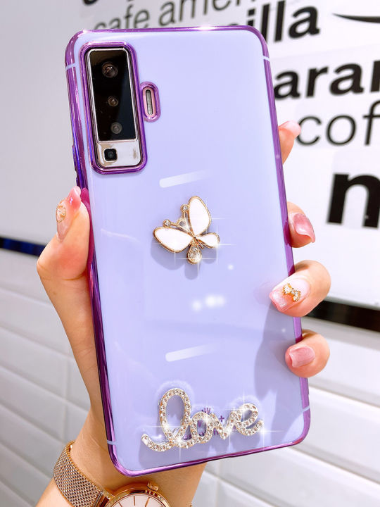 【จัดส่งฟรี】Ins Tiktok เคสโทรศัพท์ การชุบ Infinix NOTE 11s NFC play 9 12 ฝาหลังสุดหรูชุบด้วยไฟฟ้า 6D 2021 glisten Diamond butterfly drop-proof TPU Apple case