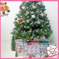 JJHY ลูกบอลประดับตกแต่งบ้านของขวัญวันคริสต์มาสประดับต้นคริสต์มาสอุปกรณ์ตกแต่งลูกบอลสี12ชิ้น