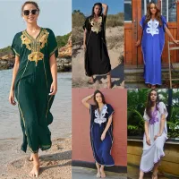 --D0512 Europe and the United States hot style cotton embroidered beach blouse sexy robes beach resort is prevented bask in unlined upper garment bikini smock