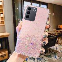 เคสสำหรับ Vivo โทรศัพท์ V27E V27 Pro 5G 2023เคสโทรศัพท์โปร่งใสดาวประกายแวววาวใสปลอกอ่อนแฟชั่นฝาครอบคู่