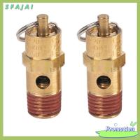 SFAJAI 2Pcs 175 PSI วาล์วนิรภัยทองเหลือง 1/4ค่ะ เช็ควาล์วแอร์คอมเพรสเซอร์ ไม่เป็นสนิมง่าย ความดันบรรเทาเครื่องอัดอากาศ เครื่องอัดอากาศ