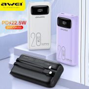 Awei P169K P168K Ngân hàng điện sạc nhanh 20000Mah 10000Mah 22