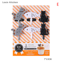 Lexin Kitchen มินิสัตว์การ์ตูนผลไม้ส้อมเด็กขนมเค้กขนมอาหารส้อมผลไม้