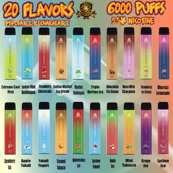 LEGIT MIGHTY KING Rechargeable Disposable PUFF PLUS 6000 Puffs