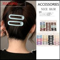 3SS3SONG 12pcs/lot สีทึบทึบ ปิ่นปักผมโลหะผสม รูปวงรี เป็นรูกลวง คลิปหนีบผม แฟชั่นสำหรับผู้หญิง แบบด้าน คลิปผมด้านข้าง สำหรับผู้หญิง