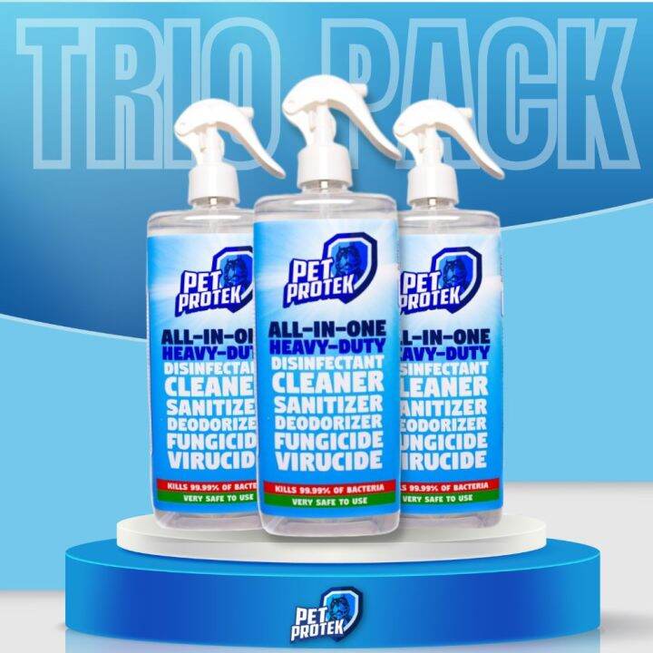 PET PROTEK Pet Disinfectant Spray (Trio Pack) Cleaner Deodorizer PET