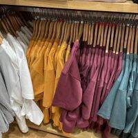 UNIQLO ชุดหลวมสำหรับผู้ชาย/ผู้หญิง,ห้องลองเสื้อทรงหลวมเสื้อยืดคอปกความรู้สึกเย็นคอกลมแขนตัวตลกวันพักผ่อน E455359 5ส่วนสำหรับฤดูร้อน