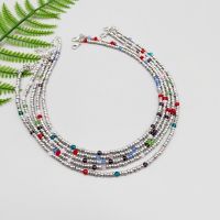 Fashion Crystal Silver Color Beads Choker Necklace For Women Girls Beaded Female Beach Necklace Women Jewelry Wholesale Fashion Chain Necklaces