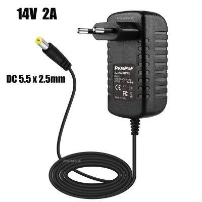 hot【DT】 14V 100V-240V Converter 2000mA Supply Plug 5.5mm x 2.1mm-2.5mm