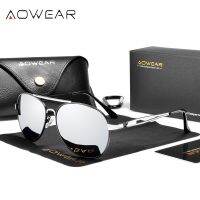 {Paopao glasses}AOWEAR คลาสสิกนักบินกระจกแว่นกันแดดผู้หญิง P Olarized การบินอาทิตย์แว่นตาหรูหราคุณภาพสุภาพสตรีเฉดสีแว่นตา Gafas De Sol