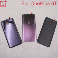 Oneplus6T Rear Housing For Oneplus 6T One Plus Glass Back Cover Repair Replace Phone Battery Door Case + Camera Lens Logo Glue