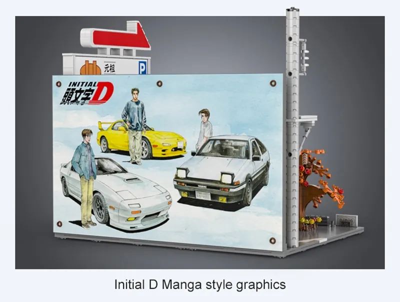 Anime Initial D Champion Vehicle Racing car Building Blocks Compatible City  Street View Japanese Parking Lot Bricks Toys For Kid - AliExpress