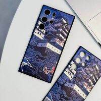 เคส Samsung S23Ultra ซิลิโคนนิ่ม S22Ultra ภาพ3มิติ Relief Ukiyoe “ลมละเอียดล้างตอนเช้า”