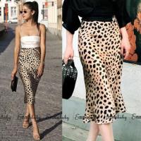 New Summer Korean Style Fashion Skirts Leopard Print Women Skirt High Waist Skinny Pencil Skirt Streetwear