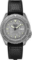 Seiko SRPE79 5 Sports 24-Jewel Gray Finish Automatic Watch with Leather Strap