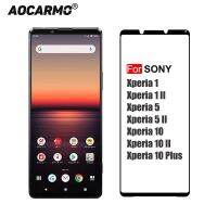 Aocarmo 2.5D 0.26มม. 9H กระจกกันรอยจอโทรศัพท์ซิลค์สกรีนแบบเต็ม Sony Xperia 1 5 10 II III Plus