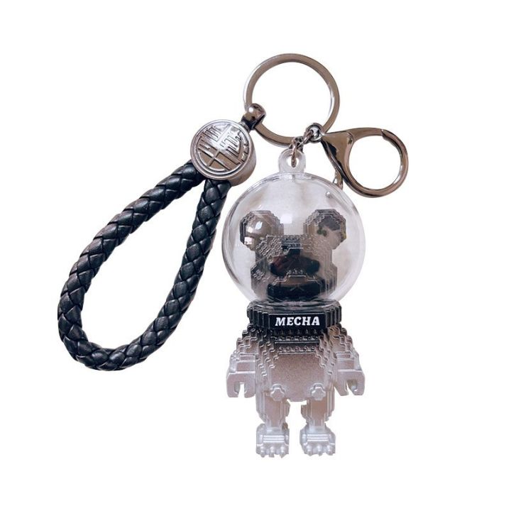 พวงกุญแจแฟชั่นรูปหมีอวกาศและพวงกุญแจคู่รักกระต่ายหมีรุนแรงของขวัญจี้กระเป๋ารถ-nuopyue