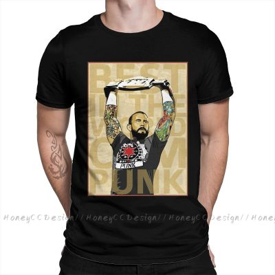 Cm Punk Wrestling Combat Winner Print Cotton T-Shirt Camiseta Hombre For Men Fashion Streetwear Shirt Gift