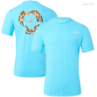 2023 NEW New Casual T-shirt Short Sleeve Round Neck Print Mclaren Dynamic Summer Mens And Womens Fashion Blue 2023 Size：s-5xl