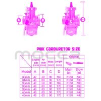 Newprodectscoming PWK Carburetor 33 34 35 36 38 40 42mm Racing Carb Universal 2T 4T engine Dirt Bike Motocross Motorcycle Scooter ATV Quad