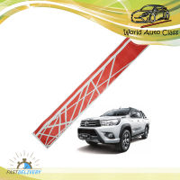 สติ๊กเกอร์ คาดฝากระโปรงหน้า สีแดง ลาย TRD Sticker โตโยต้า ไฮลัค รีโว้ สี แดง Toyota Hilux Revoจำนวน 1ชิ้น 2ประตู 4ประตู ปี2015-2017 ขนาด