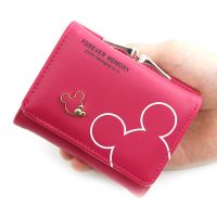 Disney Mickey Mouse woman bag PU Fashion Cute wallet  Designer Coin Purse Hasp Sweet Credit Card Holder Women Short Wallet Wallets