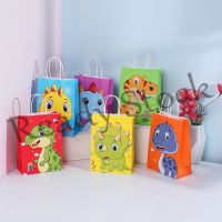 【hot sale】 ♘۞ B41 New Cartoon Little Dinosaur Tote Bag Childrens Birthday Party Gift Bag