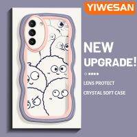 YIWESAN เคสลายการ์ตูน S21 S21อิโมติคอนน่ารักสำหรับปลอกสำหรับ Samsung กาแลคซีเคสโปร่งใสลายกล้องถ่ายรูปเคสมือถือกันกระแทกแบบใสนุ่มเรียบง่ายอ่อนโยนป้องกัน