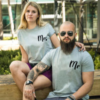 Mr Mrs Letter Print Couple Clothes Valentines Day T Shirts Lover Short Sleeve Uni Cotton Clothing Loose Short Sleeve Tops Tee