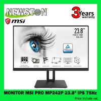 MONITOR (จอมอนิเตอร์) MSI PRO MP242P 23.8" IPS 75Hz