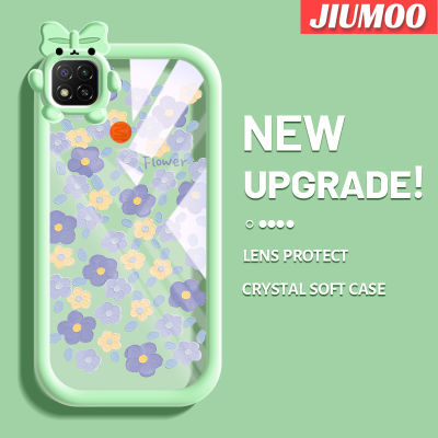 เคส JIUMOO สำหรับ Xiaomi Redmi 9C NFC POCO เคส C31จิตรกรรมภาพการ์ตูนดอกไม้โปร่งใสใหม่เคสโทรศัพท์กันกระแทกเคสซิลิโคนสีสันสดใสเคสป้องกันสัตว์ประหลาดน้อยเลนส์กล้องถ่ายรูปสุดสร้างสรรค์