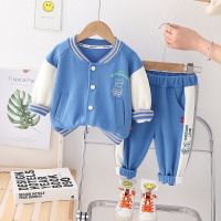 ❀☾ Spring New Baby Cartoon Bear Long Sleeve Suit BOYS Knit Cardigan 2 Piece Casual Simple Sports Suit