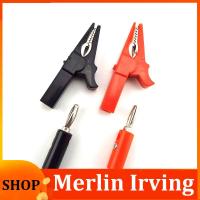 Merlin Irving Shop 55mm Alligator Clip+ 4mm Banana Plug Test Probe With Banana Plugs Cable Clamp Clips Socket Battery Red Black