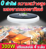 ?0 ค่าไฟ ความสว่างสูง?โคมไฟโซลาเซลล์ ไฟโซล่าเซลล์ ไฟแคมป์ปิ้ง 300W ด้วยรีโมทคอนโทรล ปรับแสงได้ 4 ระดับ ใช้เป็นพาวเวอร์แบงค์ได้ กันน้ำได้ หลอดไฟโซล่าเซล ตะเกียงแคมปิ้ง led โคมไฟนอกบ้าน ไฟตลาดนัด หลอด ไฟ ไร้ สาย หลอดไฟสว่างมาก solar light outdoor