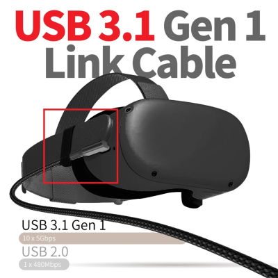 Hot GTWIN 5M 6M สายชาร์จข้อมูลสำหรับ Oculus Quest 2 Link VR USB 3.0 Type C Data Transfer Cable USB-C To Type C Charger สาย
