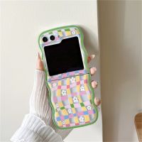 ชุดเต้นรำลายดอกไม้น่ารักแบบเกาหลีเคส Zflip5 Zflip3 Flip4เคสสำหรับ Galaxy พลิกได้5 Z