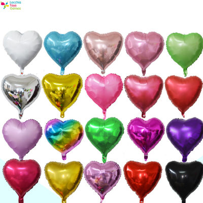 T ฟอยล์อลูมิเนียมบอลลูนฮีเลียมรูปหัวใจ18นิ้วสีเดียวสำหรับตกแต่งงานปาร์ตี้【cod】
