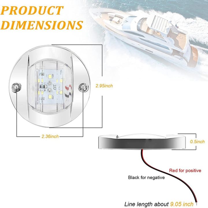 8pcs-marine-boat-interior-lights-12v-led-boat-deck-courtesy-light-3inch-round-white-6-led-stern-transom-anchor-light