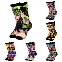 Anime Jojo Cartoon Adventure Art 3D Print Long Cotton Socks Cycling Casual Novelty High Socks Men Women Funny Colorful-8